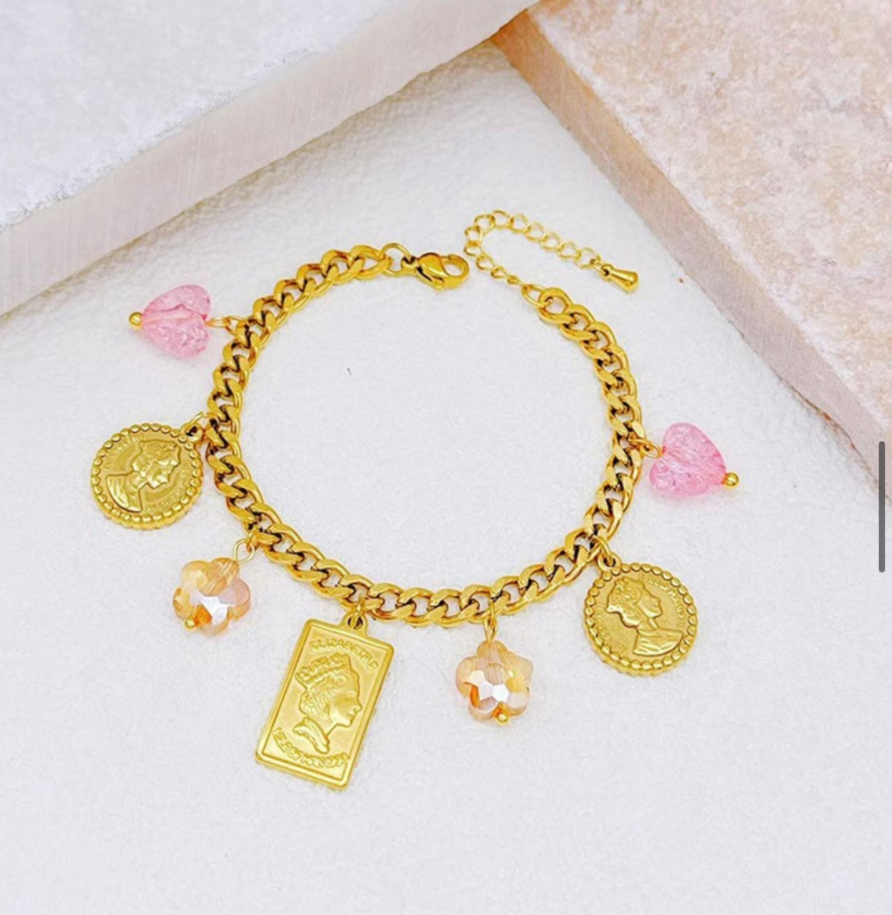 Summer Charm Rosa Armband