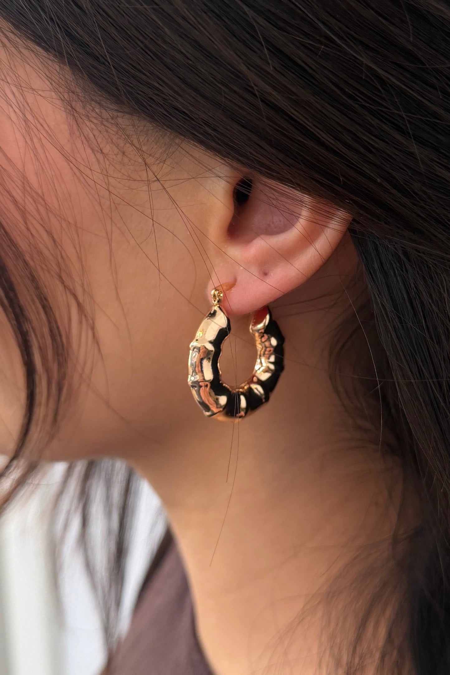 Ribbed Hoops Ohrringe