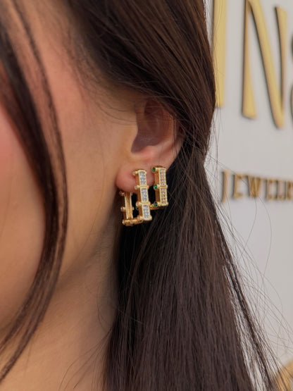 Green & White Shine Ohrringe