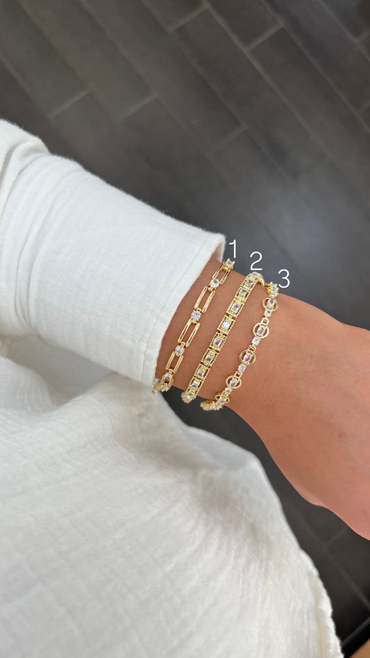 Golden Zirkonia Chain Braclets