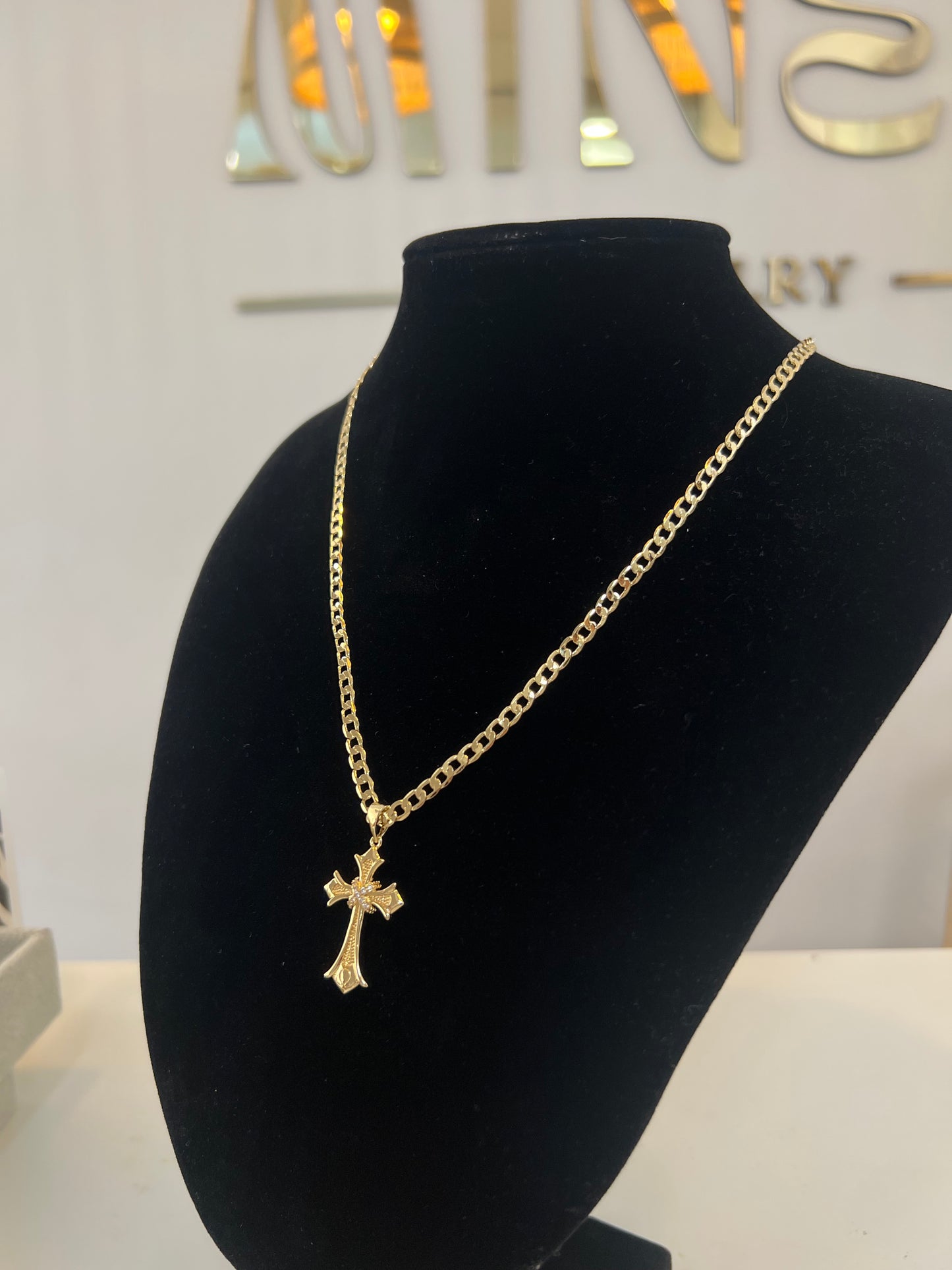 Strass-Kreuz Kette
