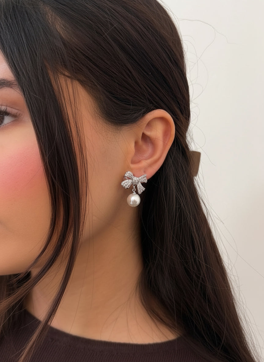 Silver & Gold Schleife Ohrringe