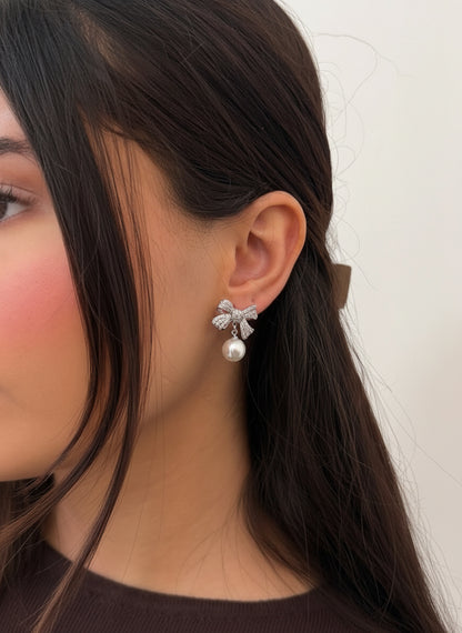 Silver & Gold Schleife Ohrringe