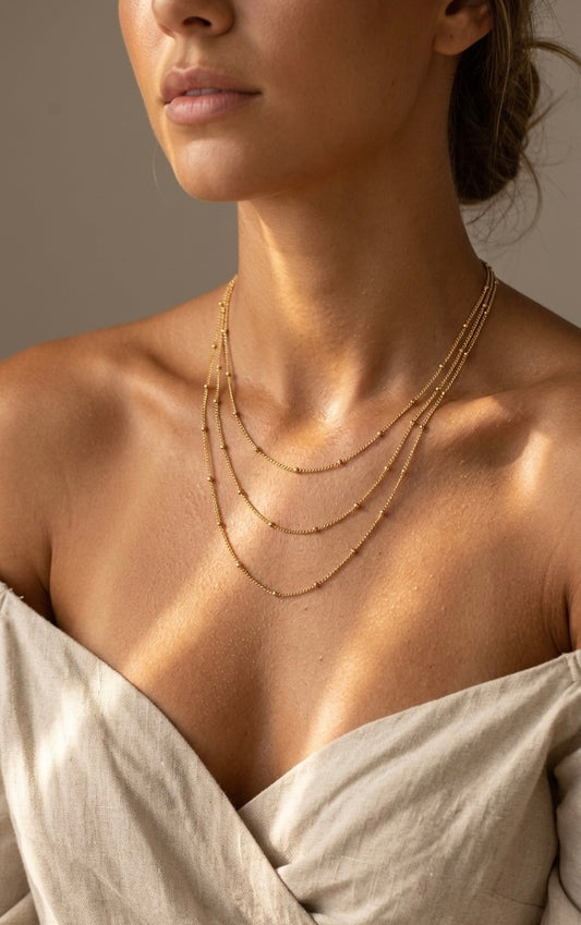 Gold Dreifach Kette