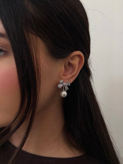 Silver & Gold Schleife Ohrringe