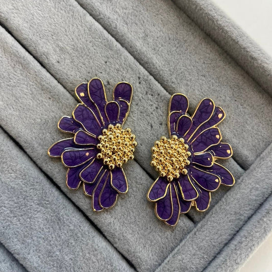 Lila Flower Ohrringe