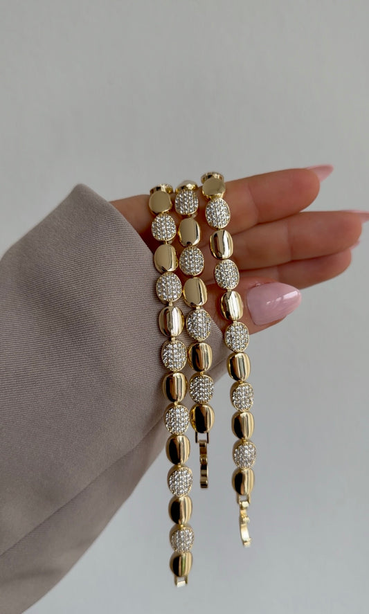 Oval Glitter Armband