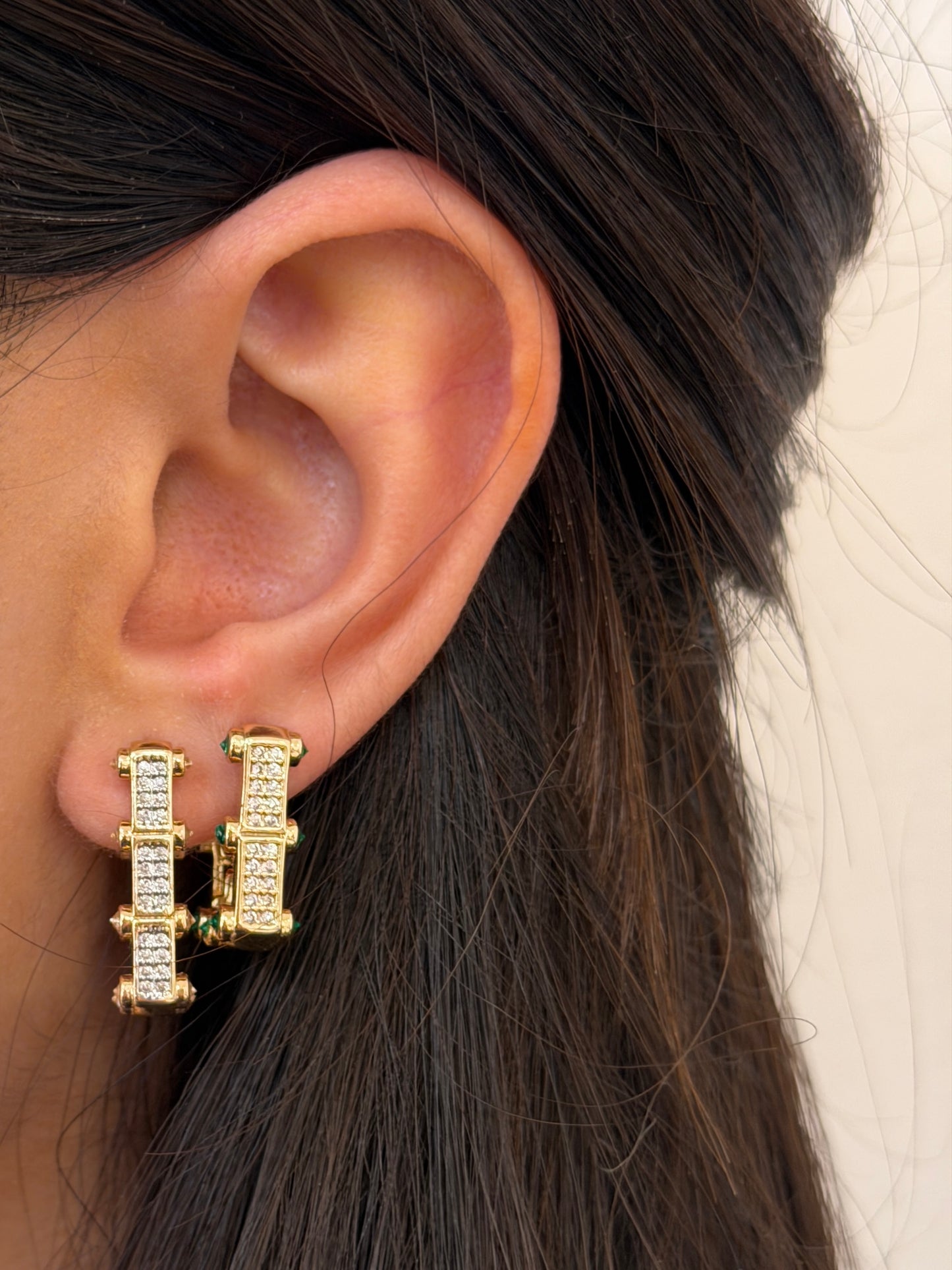 Green & White Shine Ohrringe