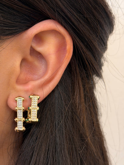 Green & White Shine Ohrringe