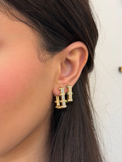 Green & White Shine Ohrringe