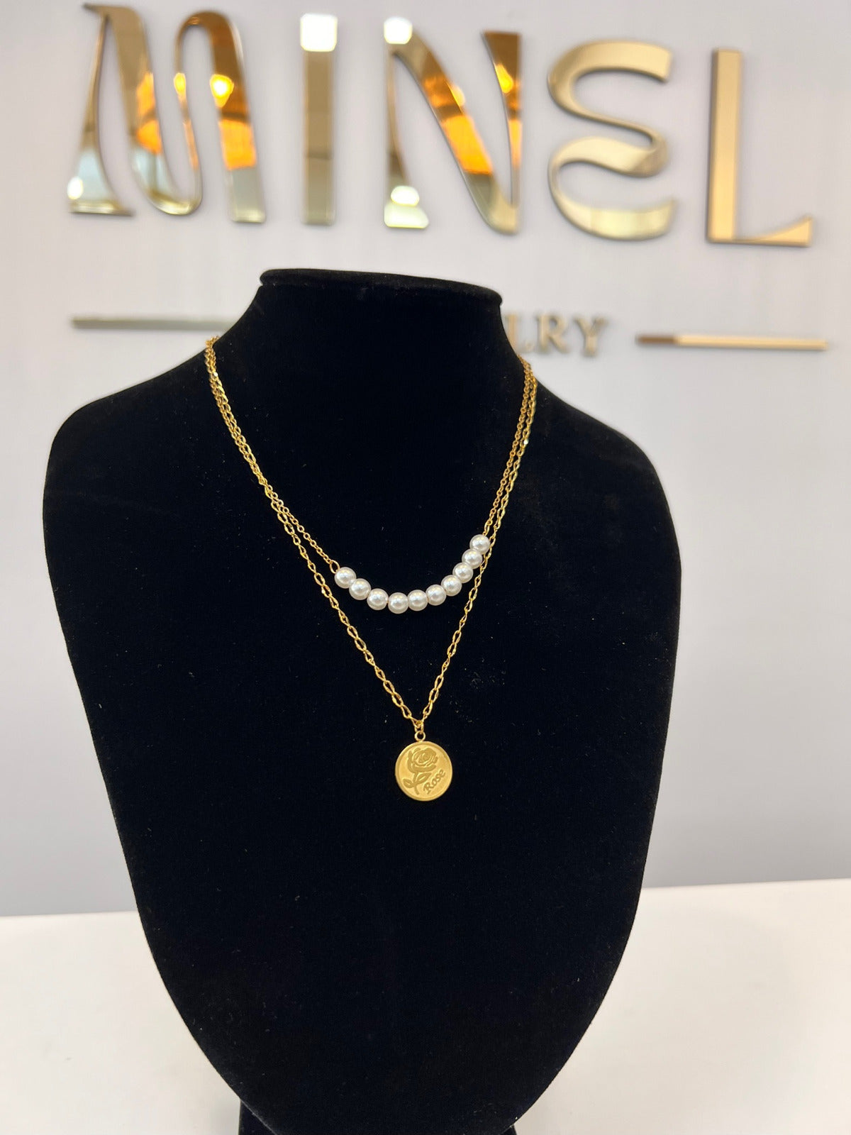 Kette Pearl & Rose Elegance