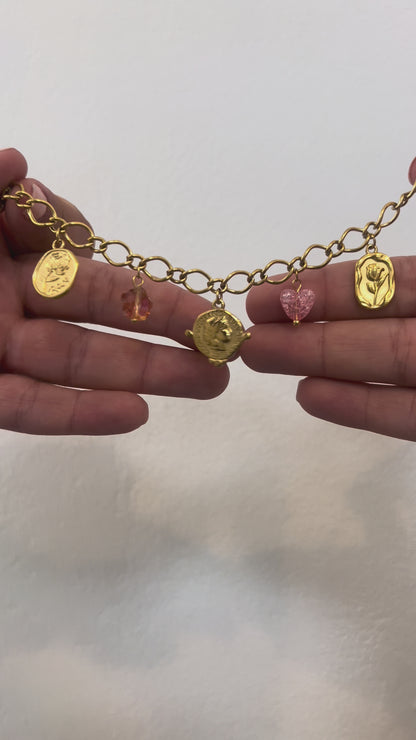 Golden Coin Charm Armband